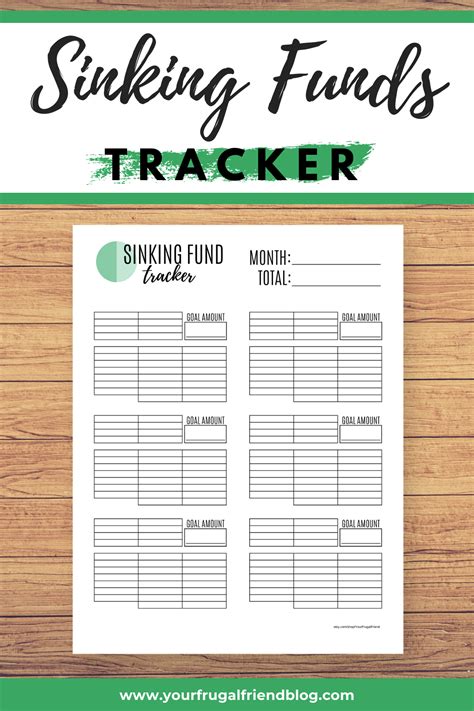 Printable Sinking Funds Template
